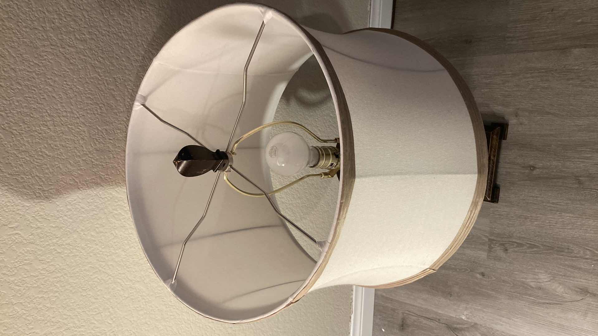 Photo 1 of REGENCY HILL TRADITIONAL URN STYLE BRONZE TABLE LAMP W TWO TONE DRUM SHADE 16” X 31”