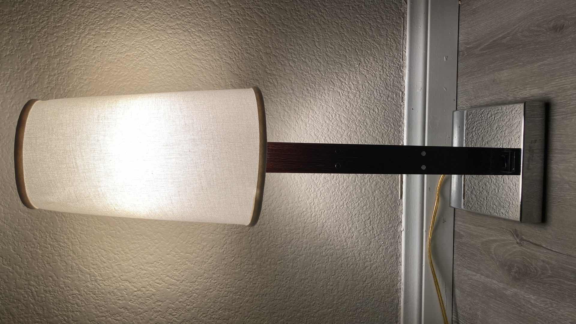 Photo 1 of LOUIS BALDINGER & SONS WOOD POST CHROME FINISH BASE TABLE LAMP 7” X 24.5”