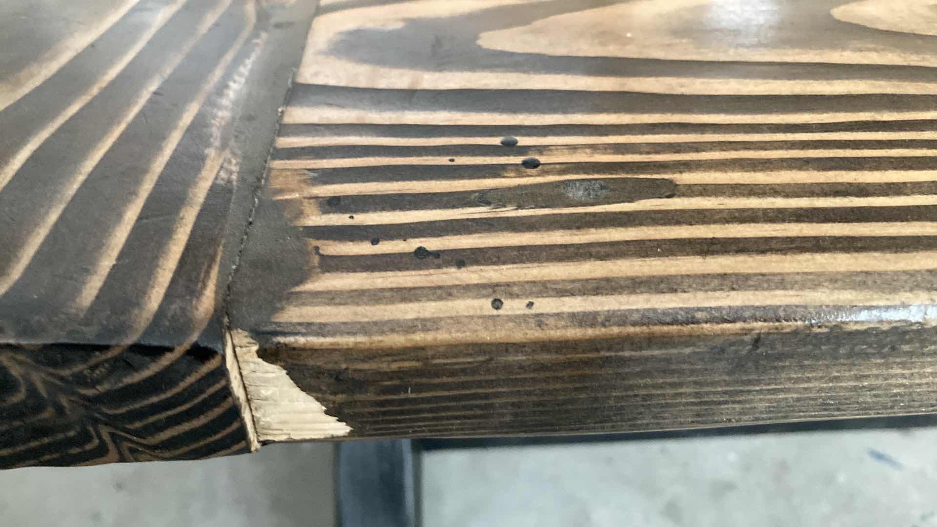 Photo 6 of RUSTIC SOLID DARK WOOD TABLE 65.25” X 50” H36”