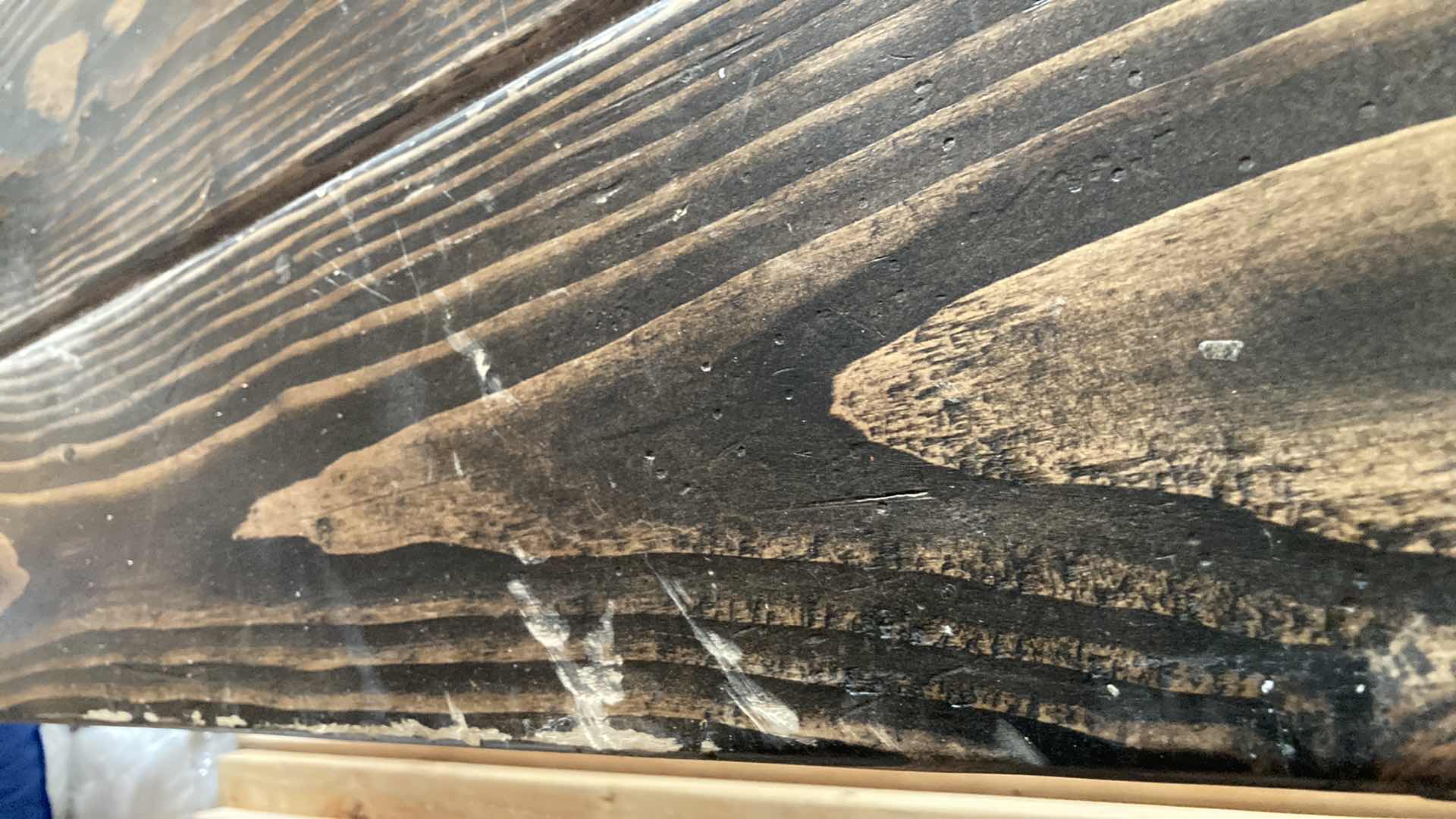 Photo 1 of RUSTIC SOLID DARK WOOD TABLE 65.25” X 50” H36”