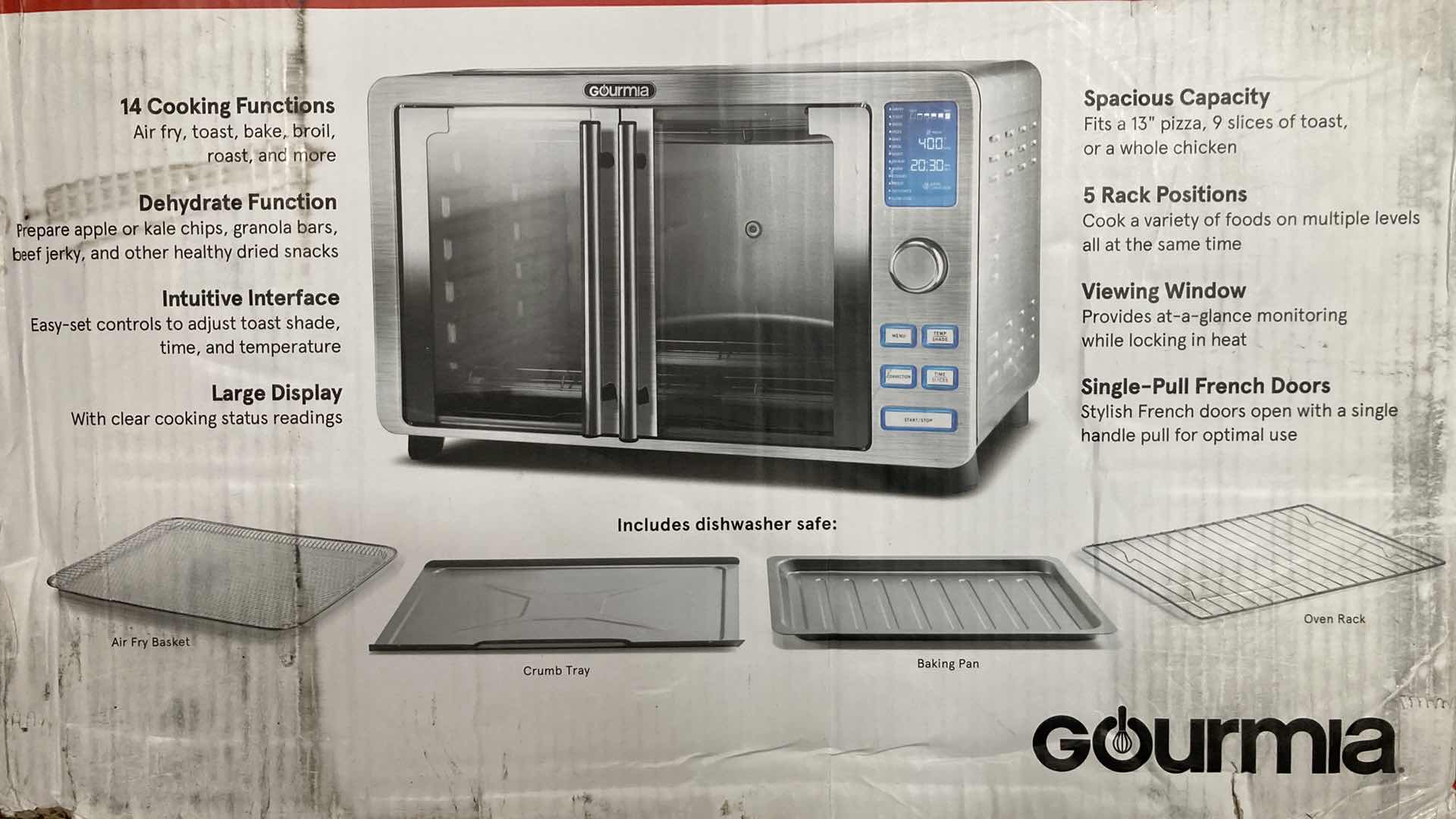 Photo 1 of NEW GOURMIA STAINLESS STEEL AIR FRYER OVEN 