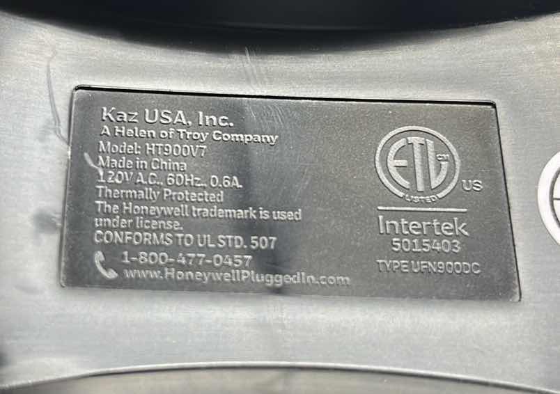 Photo 1 of HONEYWELL TURBOFORCE POWER AIR BLACK FAN MODEL HT900V7