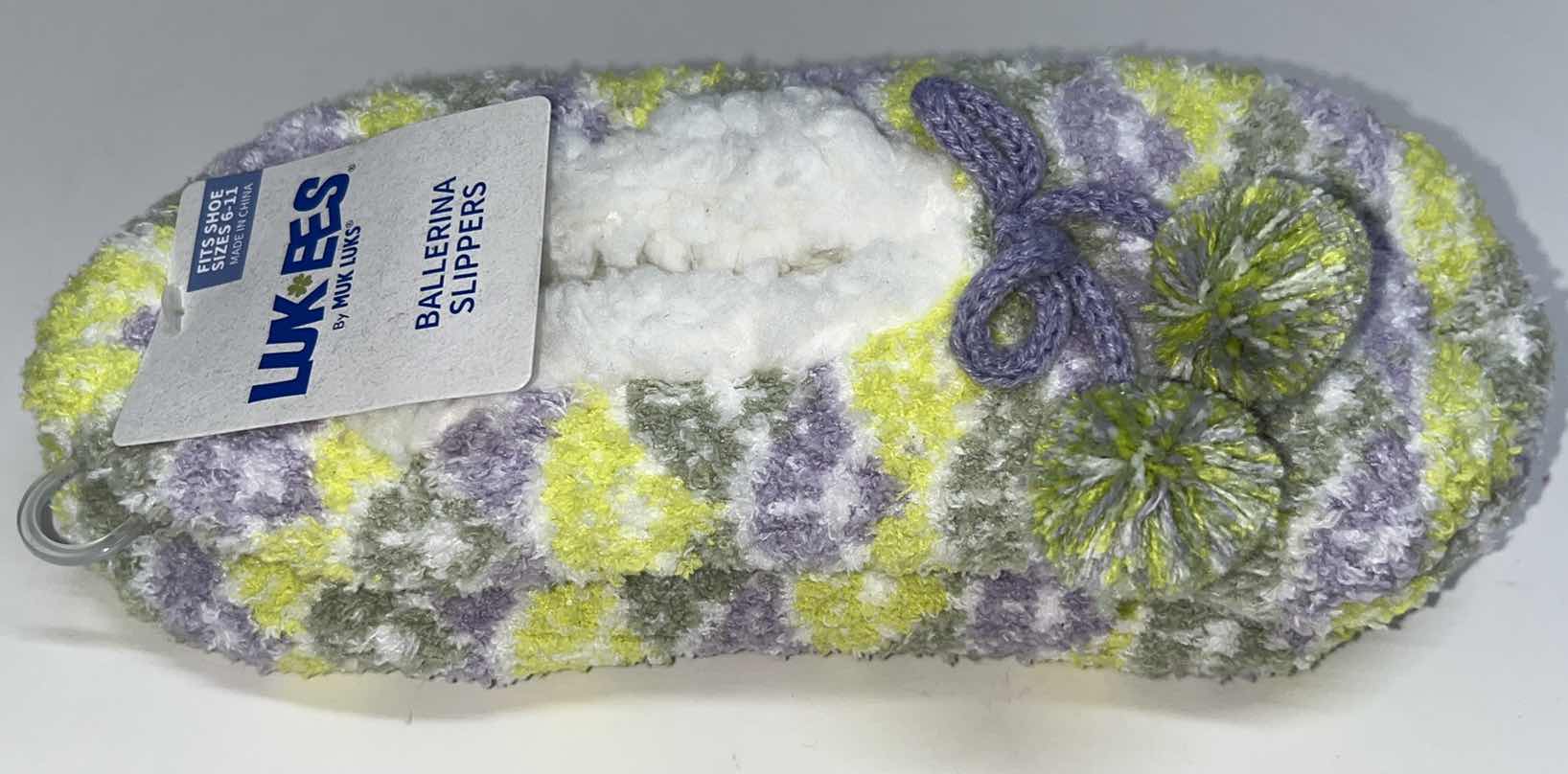 Photo 1 of NEW ALEXA ROSE WOMENS 6 PAIRS NO SHOW SOCKS SIZE 5-9 & LUK EES BY MUK LUKS BALLERINA SLIPPERS SIZE 6-11