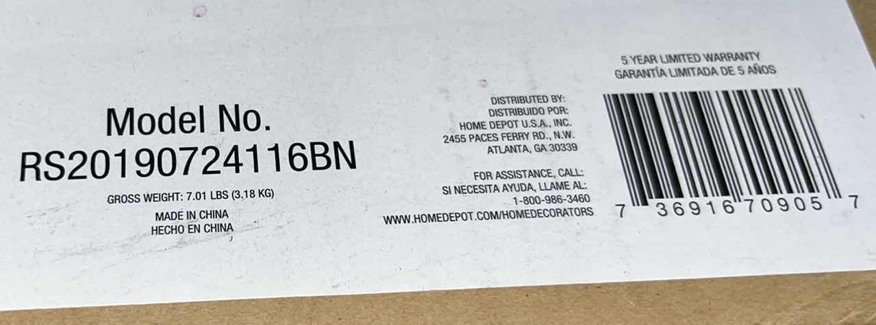 Photo 1 of NEW HOME DECORATORS COLLECTION SHELSTON 16” BRUSHED NICKEL PENDANT FIXTURE, MODEL RS20190724116BN