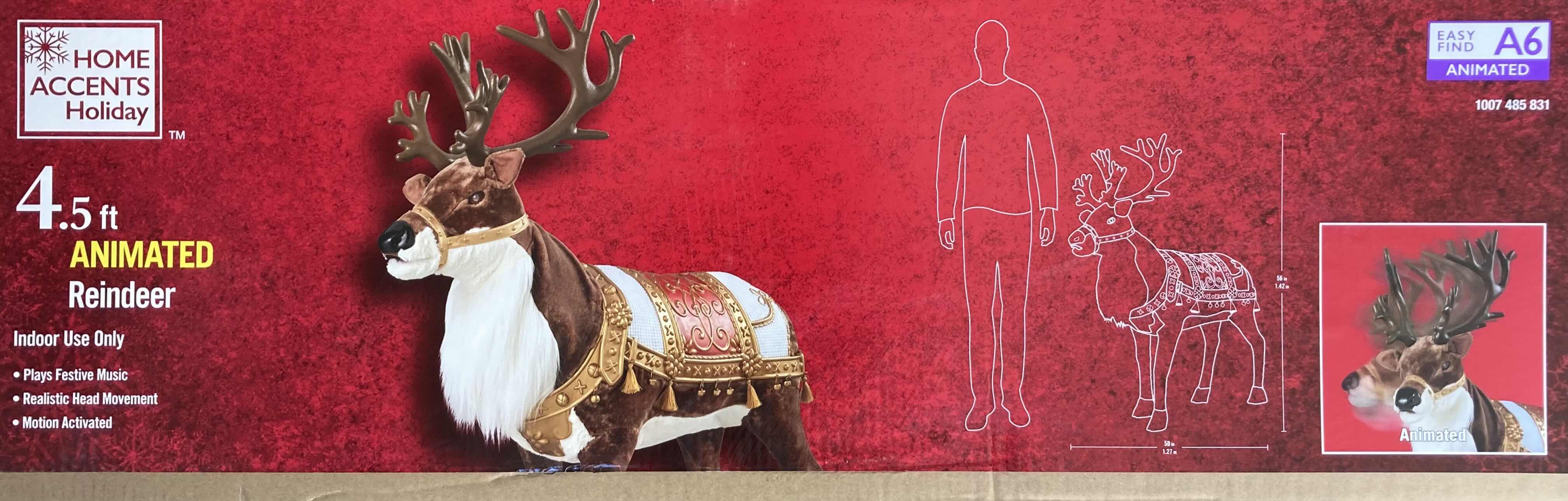 Photo 1 of HOME ACCENTS HOLIDAY CHRISTMAS ANIMATED REINDEER 23” X 49” H55”