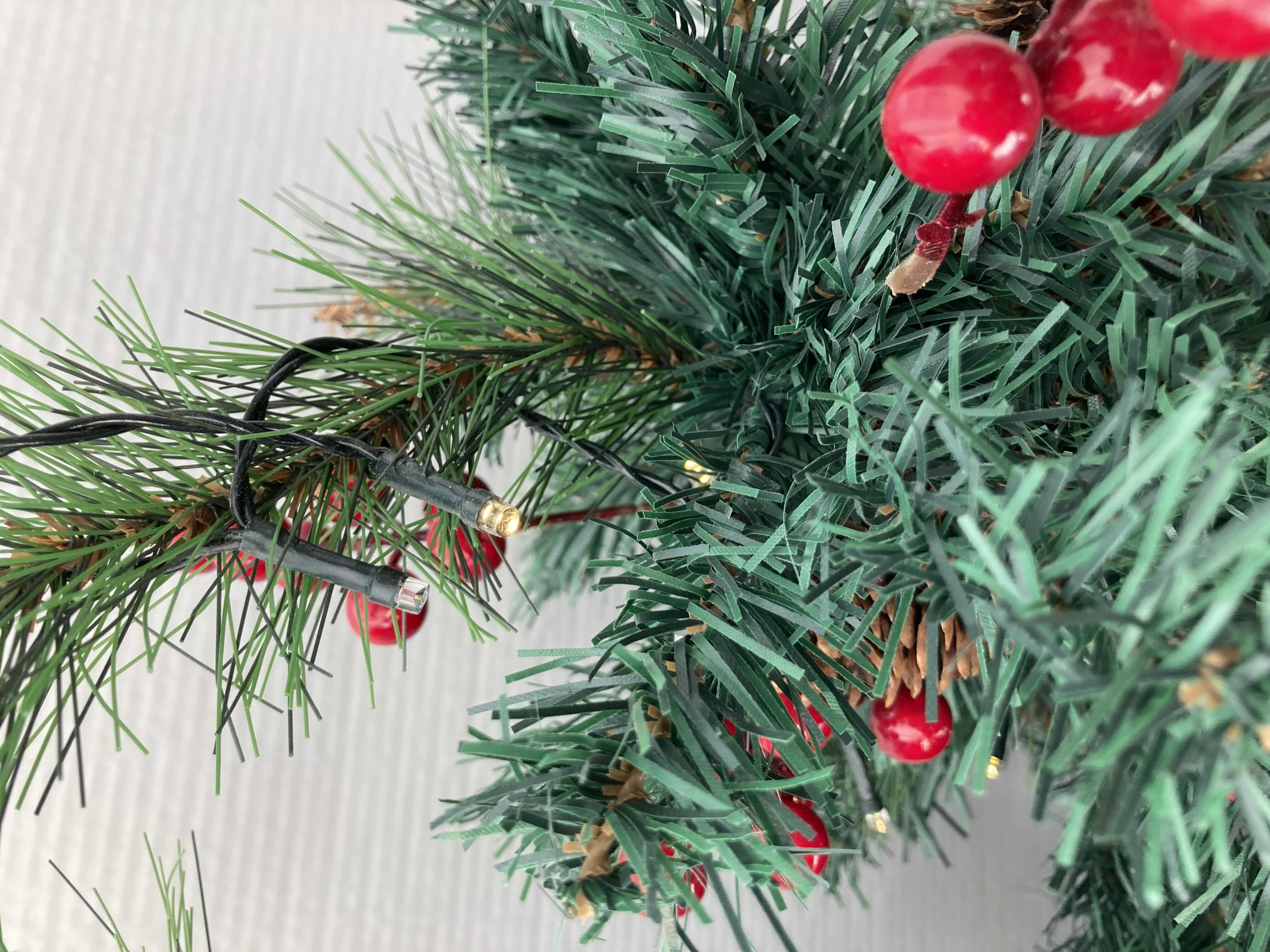 Photo 1 of MINI LIGHT UP CHRISTMAS TREES W CEMENTED PLASTIC SQUARE POTS (2) 13” X 35”