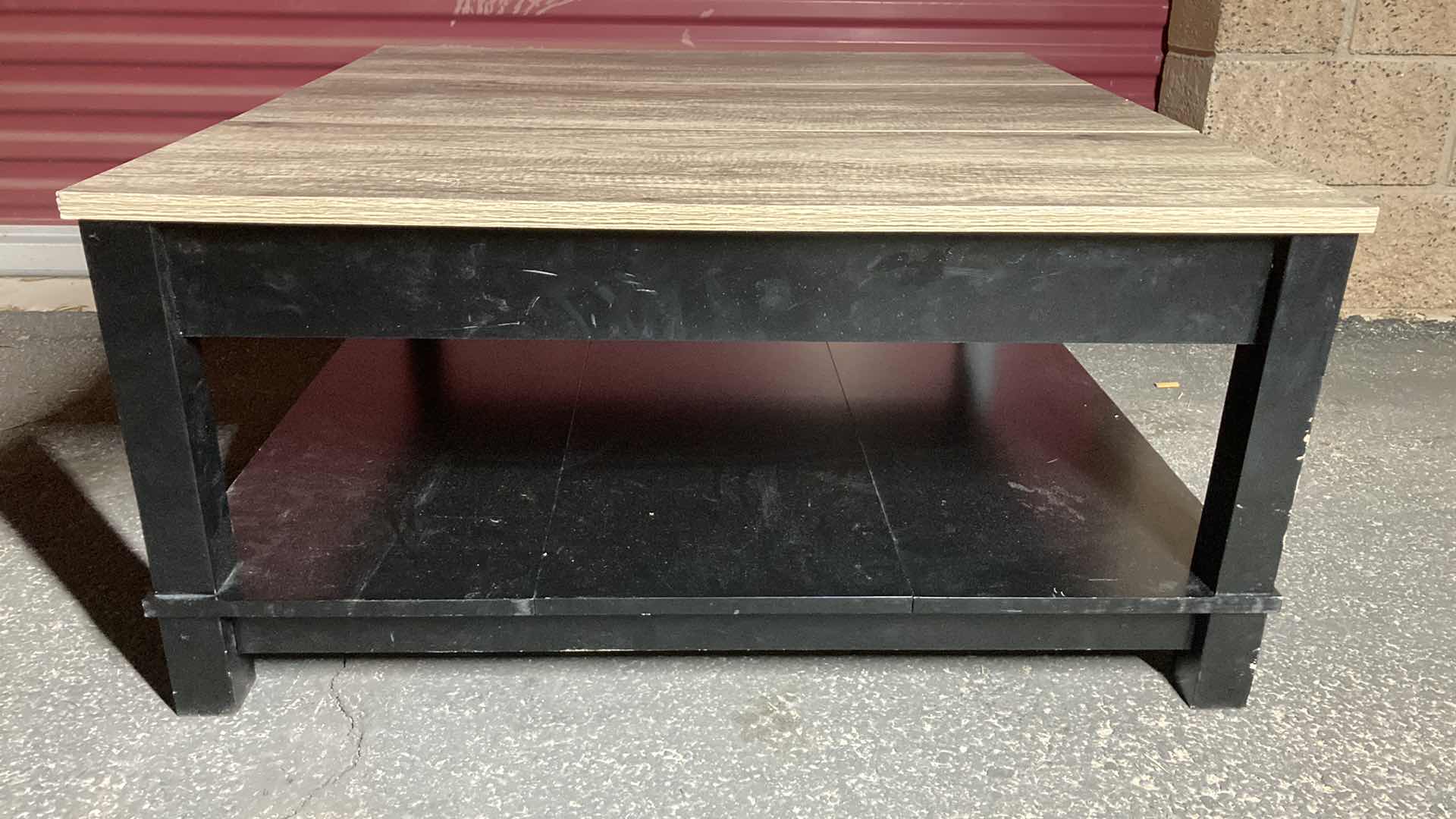 Photo 1 of AMERIWOOD HOME TWO TONE WOOD TOP FINISH PLANK BOARD COFFEE TABLE 35.5” X 35.5” H17”