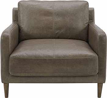 Photo 1 of NEW RIVET MODERN DEEP LEATHER GRAY ACCENT CHAIR