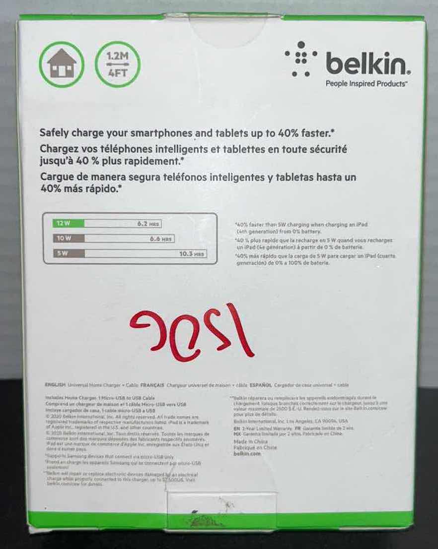 Photo 1 of NEW BELKIN BOOST UP UNIVERSAL HOME CHARGER + CABLE, MICRO USB