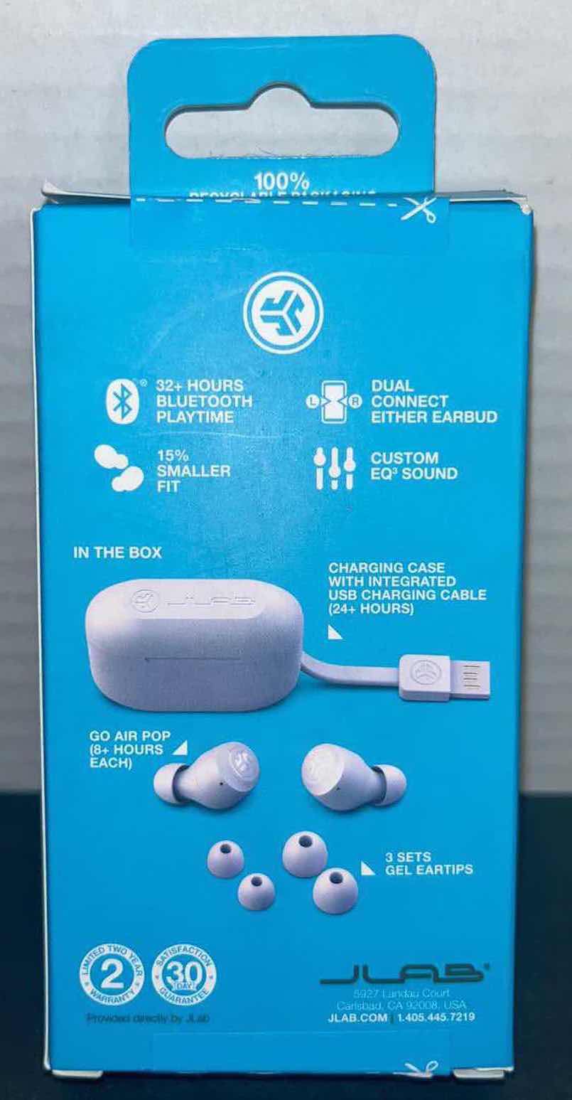 Photo 1 of NEW JLAB GO AIR POP TRUE WIRELESS IN-EAR HEADPHONES, LILAC