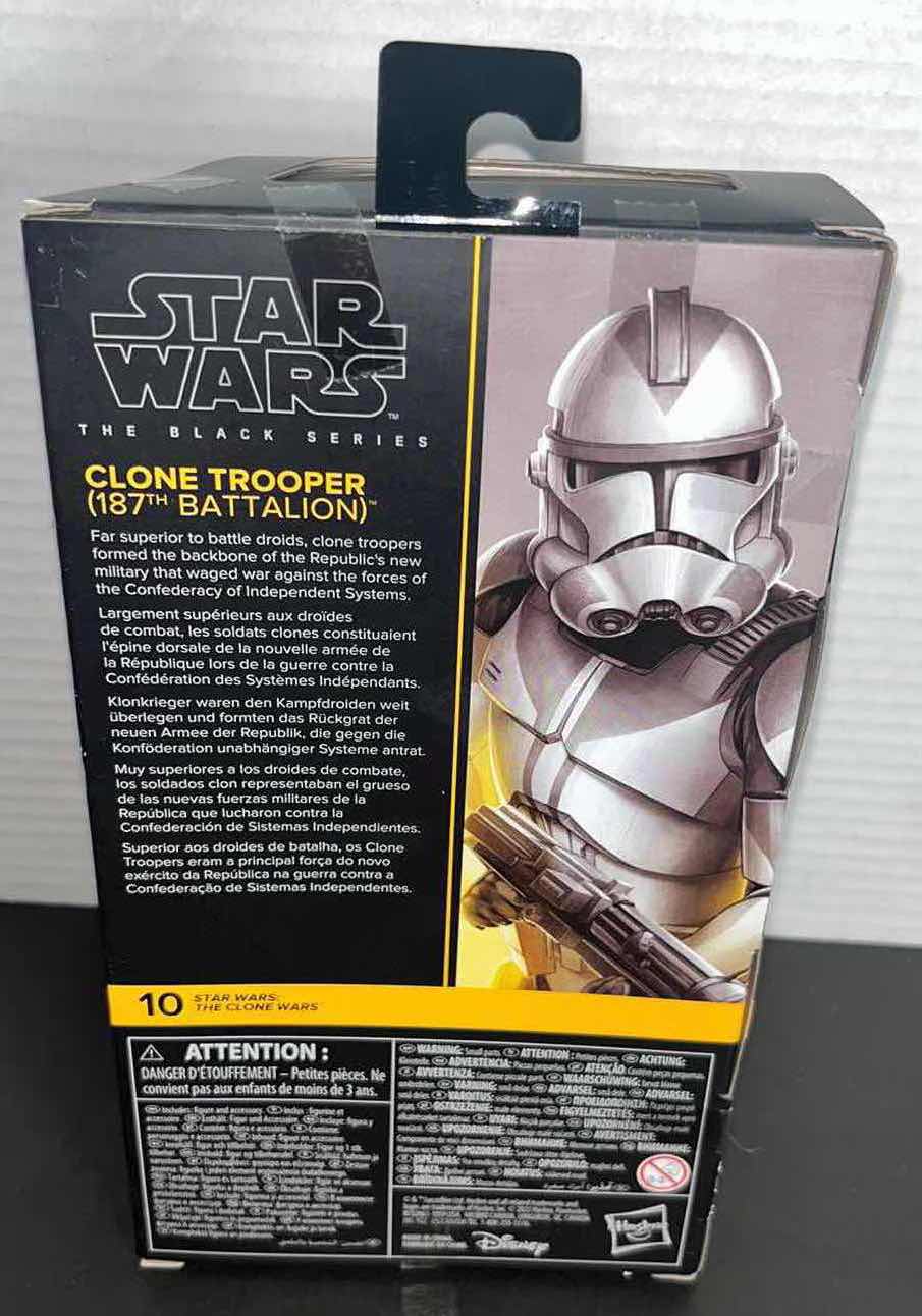 Photo 1 of NEW HASBRO STAR WARS THE BLACK SERIES, THE CLONE WARS CLONE TROOPER  187TH BATTALION MODEL F5599