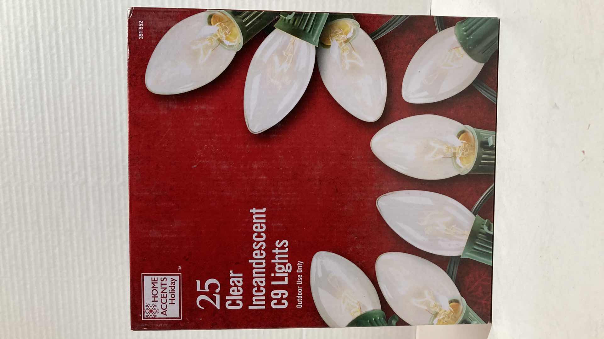 Photo 1 of NEW HOME ACCENTS HOLIDAY CLEAR 25CT INCANDESCENT C9 CHRISTMAS LIGHTS (2)