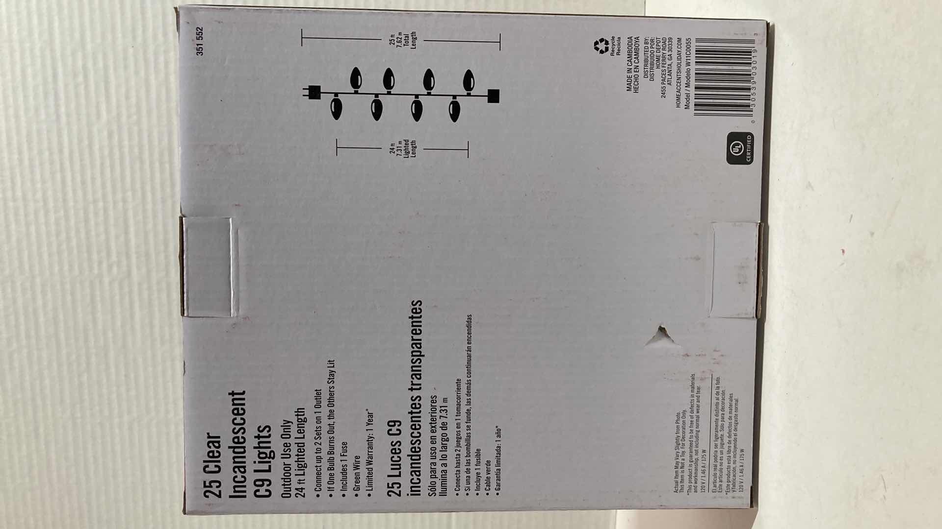 Photo 1 of NEW HOME ACCENTS HOLIDAY CLEAR 25CT INCANDESCENT C9 CHRISTMAS LIGHTS (2)