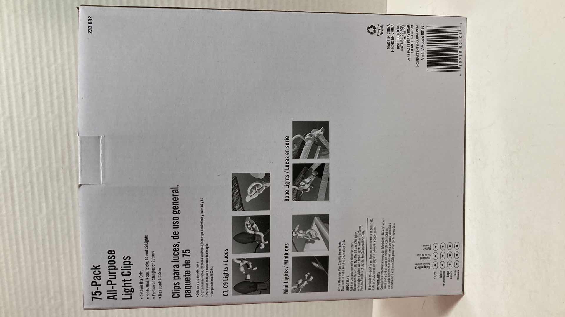 Photo 1 of NEW HOME ACCENTS HOLIDAY 75CT  ALL PURPOSE CHRISTMAS LIGHT CLIPS (3)