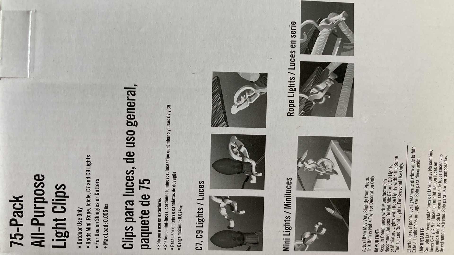 Photo 1 of NEW HOME ACCENTS HOLIDAY 75CT  ALL PURPOSE CHRISTMAS LIGHT CLIPS (3)