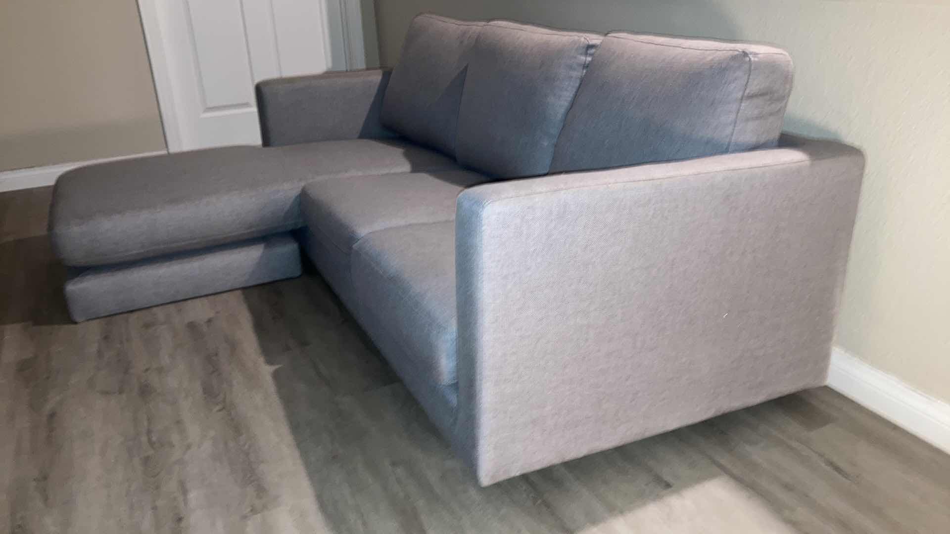 Photo 1 of APRICOT FURNISHINGS LIGHT GREY CHAISE SOFA 80” X 34”-63” H31”