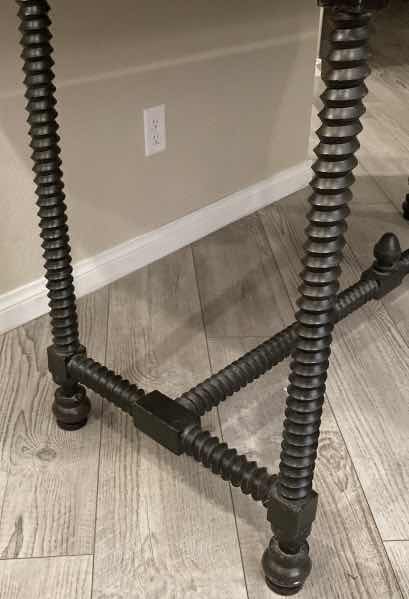 Photo 1 of KREISS GRANITE TOP IRON SPIRALED BASE RECTANGLE CONSOLE TABLE 57.5” X 25” H35.5”