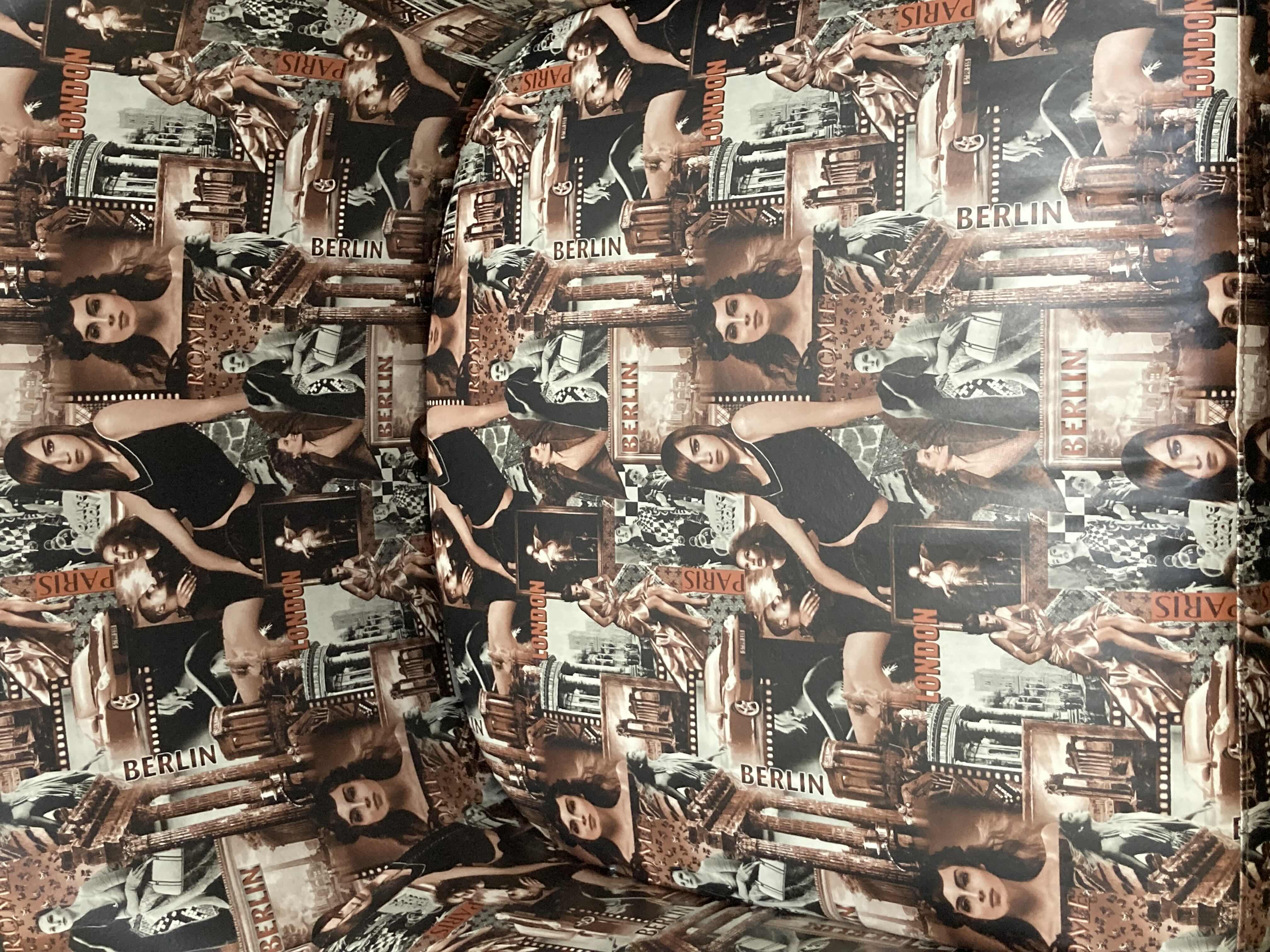 Photo 6 of EUROPEAN SEXY LAVISH LIFESTYLE LITHOGRAPH STYLE VINYL PRINT UPHOLSTERY WOOD BASE CUSTOM MADE LOUNGE CHAIR 31.5” X 32.5” H33”