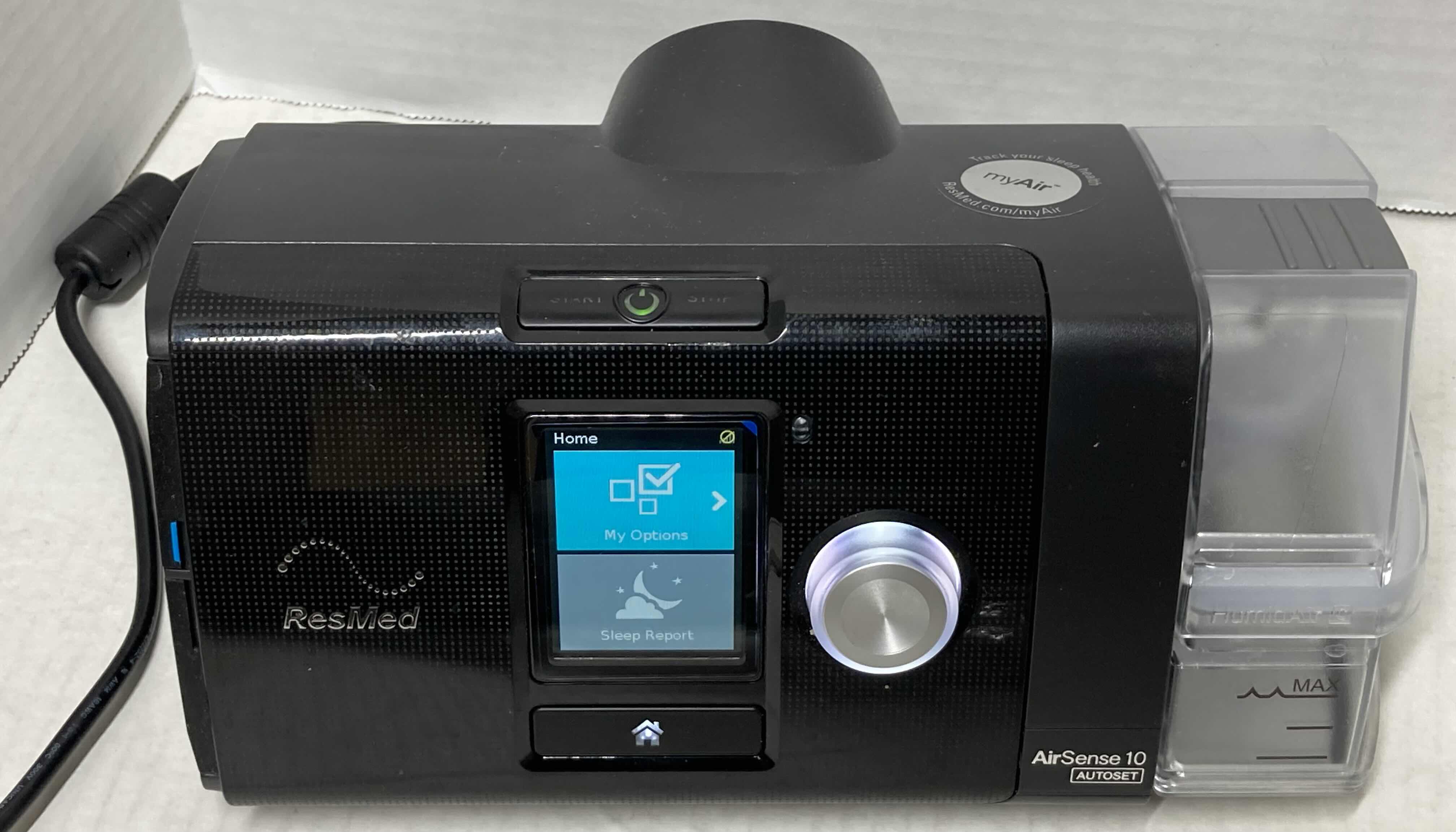 Photo 1 of RESMED AIR SENSE 10 C-PAP RESPIRATORY MACHINE MODEL 307028 W ACCESSORIES & CASE