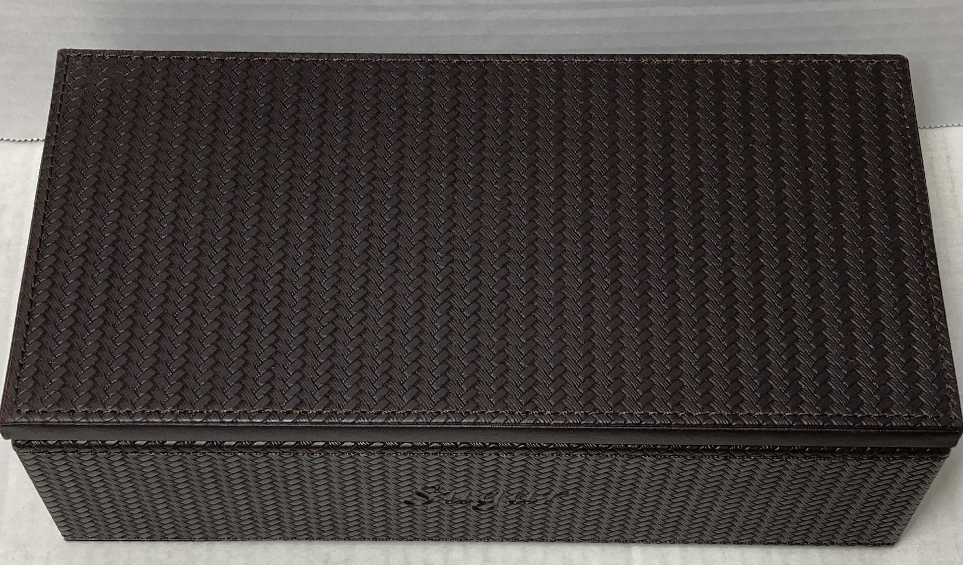 Photo 1 of TEA & SUGAR WOVEN FINISH 6 COMPARTMENT STORAGE CHEST 10.5” X 5” H3.5” INCHES