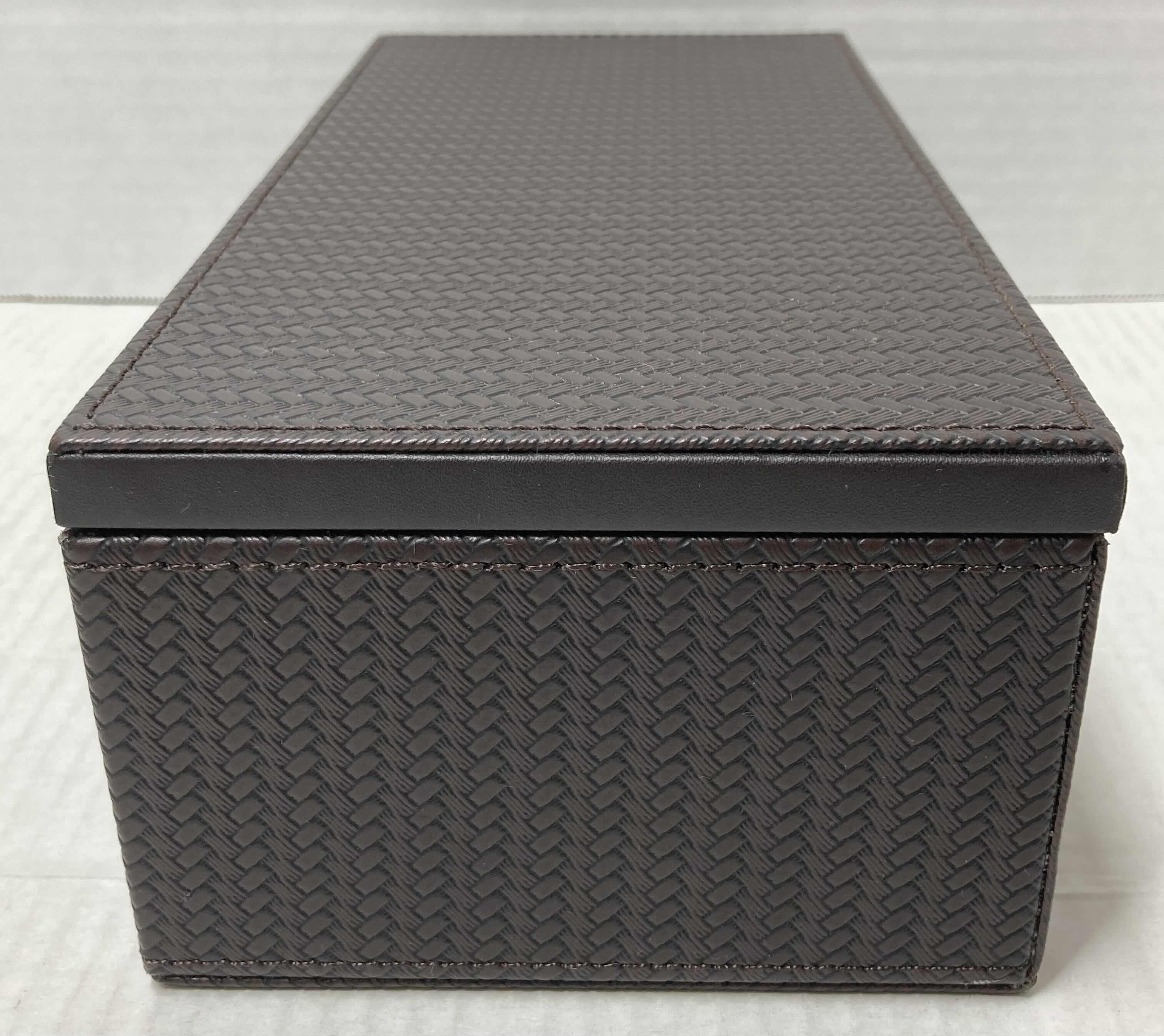 Photo 1 of TEA & SUGAR WOVEN FINISH 6 COMPARTMENT STORAGE CHEST 10.5” X 5” H3.5” INCHES