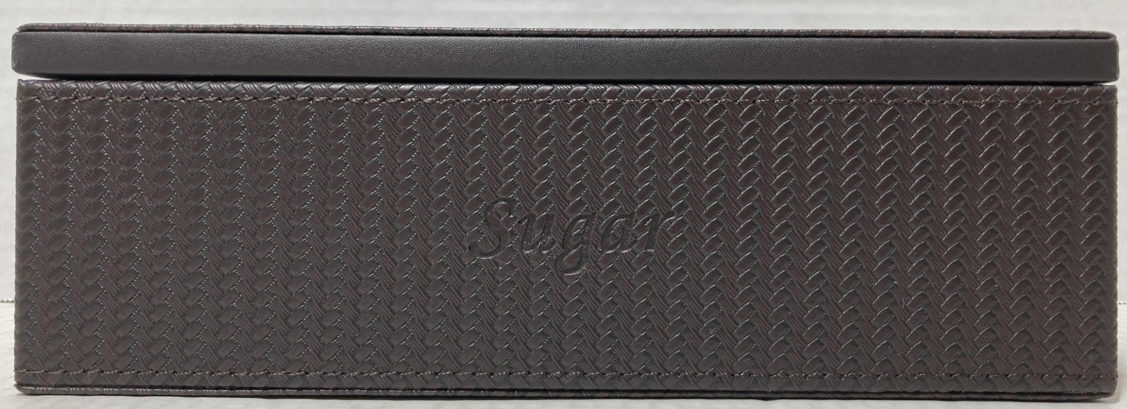 Photo 1 of TEA & SUGAR WOVEN FINISH 6 COMPARTMENT STORAGE CHEST 10.5” X 5” H3.5” INCHES