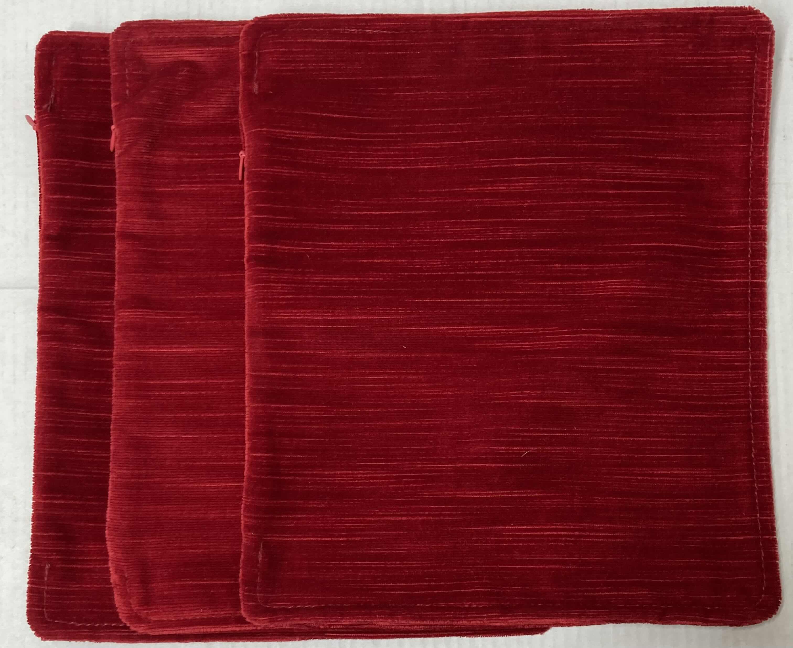 Photo 1 of RED VELVET THROW PILLOW W RED VELVET THROW PILLOW COVERS (3) 12.75” X 10.75”