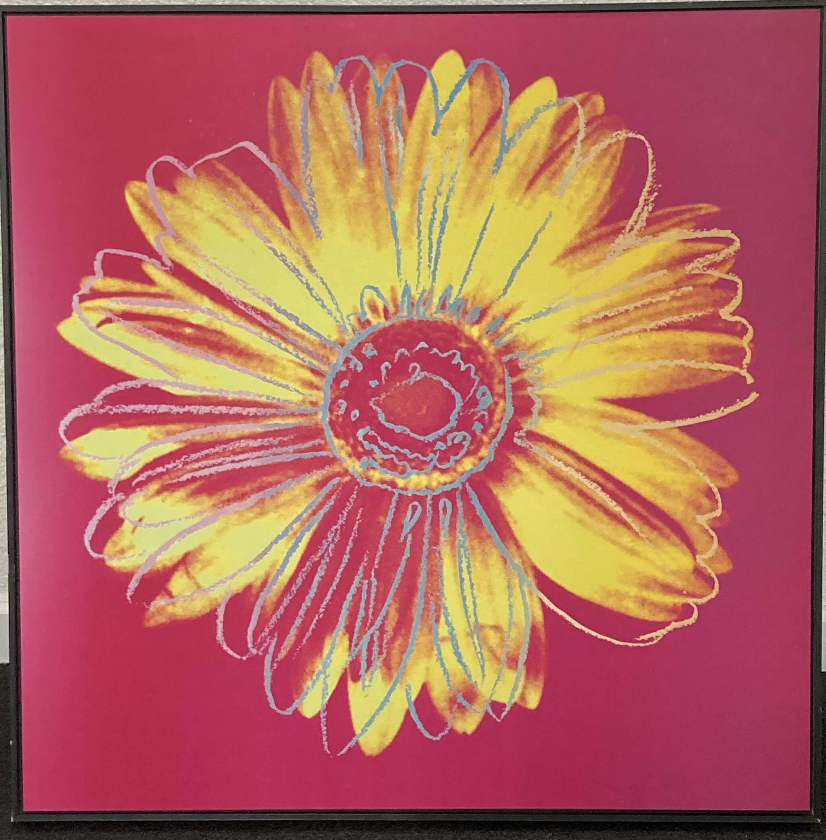 Photo 1 of POP ART DAISY FRAMED ARTWORK REPRINT BY ANDY WARHOL 33.5” X 33.5”
