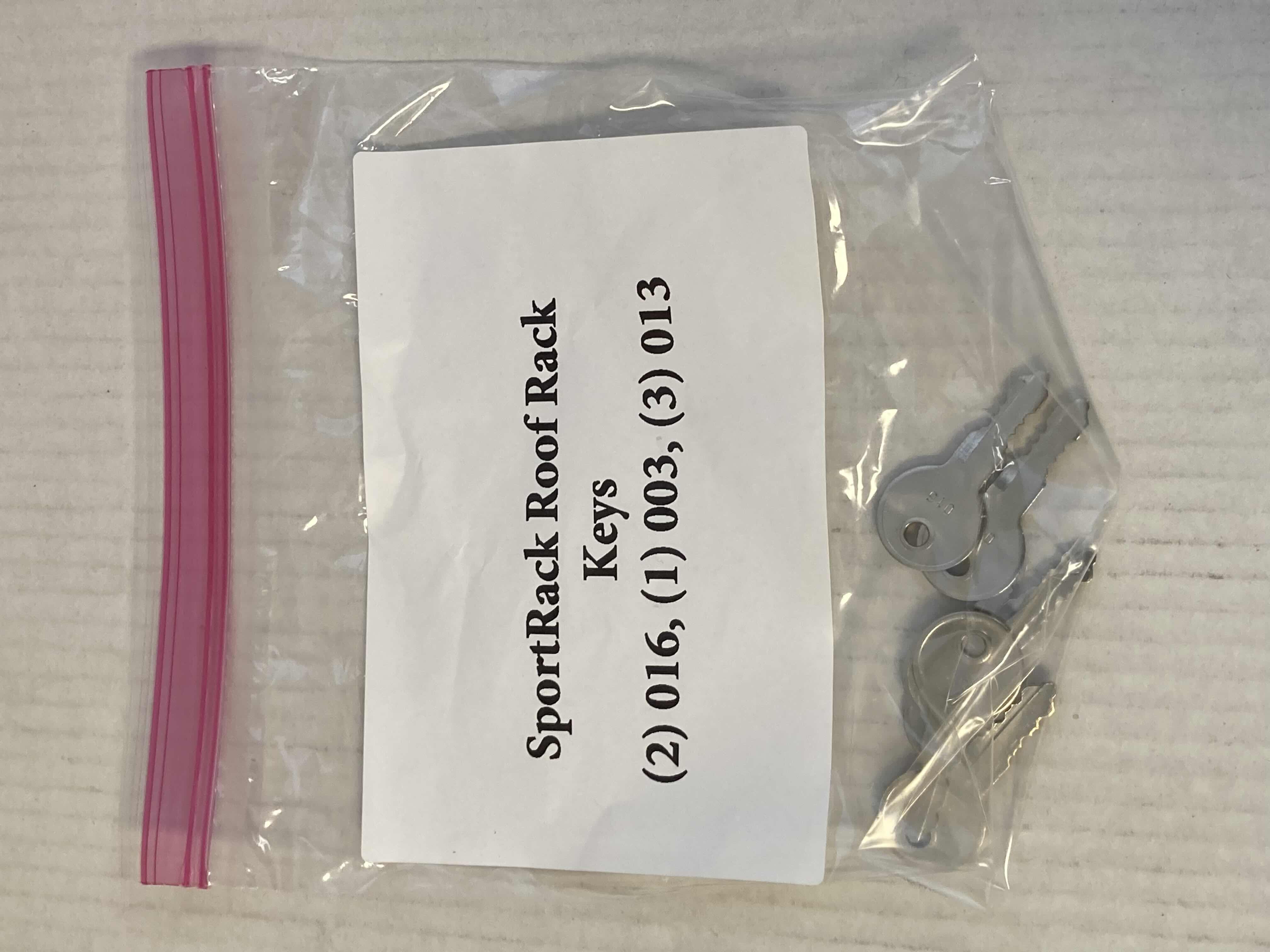Photo 1 of NEW SPORT RACK ROOF RACK KEYS-
016 KEYS (2), 003 KEY (1), 013 KEYS (3)