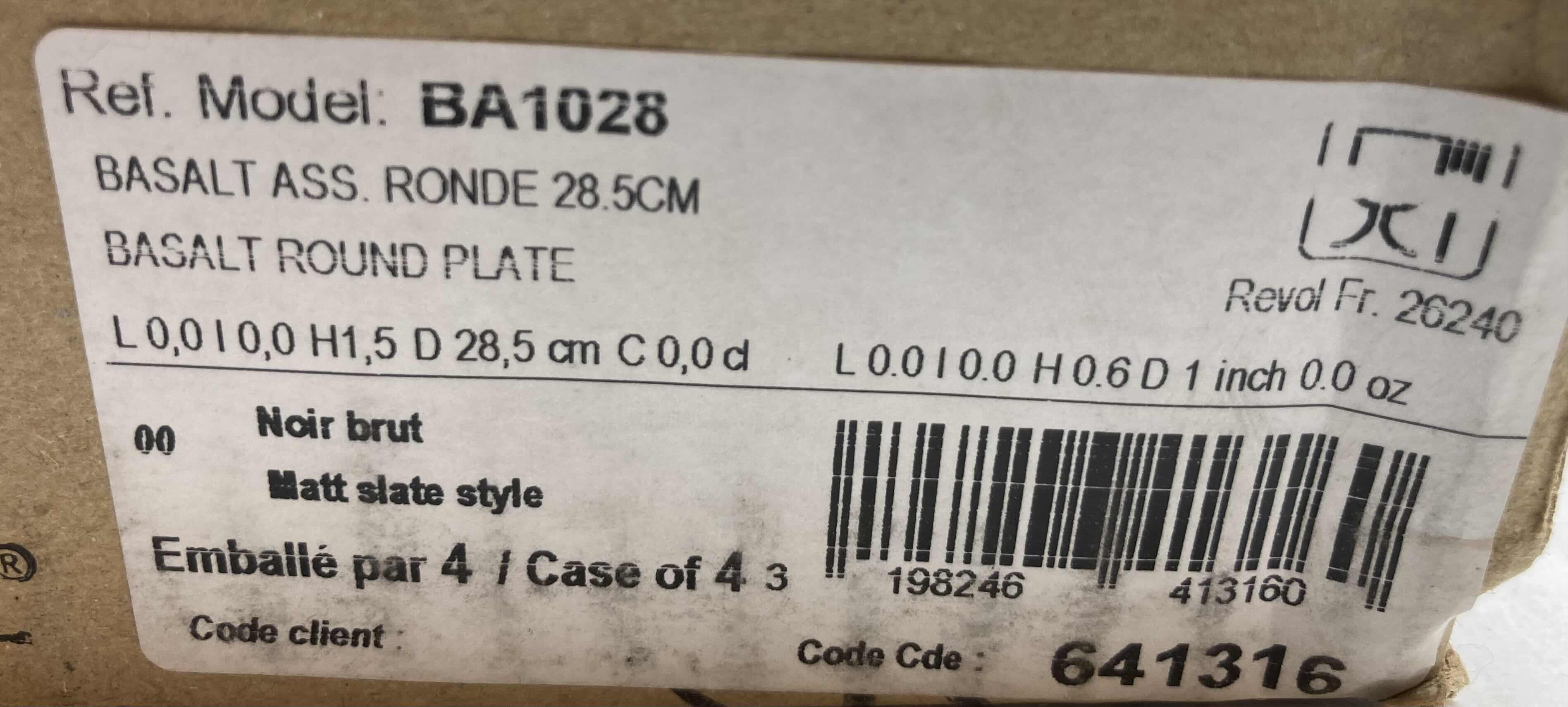 Photo 3 of NEW REVOL HANDMADE BASALT MATTE SLATE 10.5” CERAMIC DINNER PLATES BA1028 4PACK