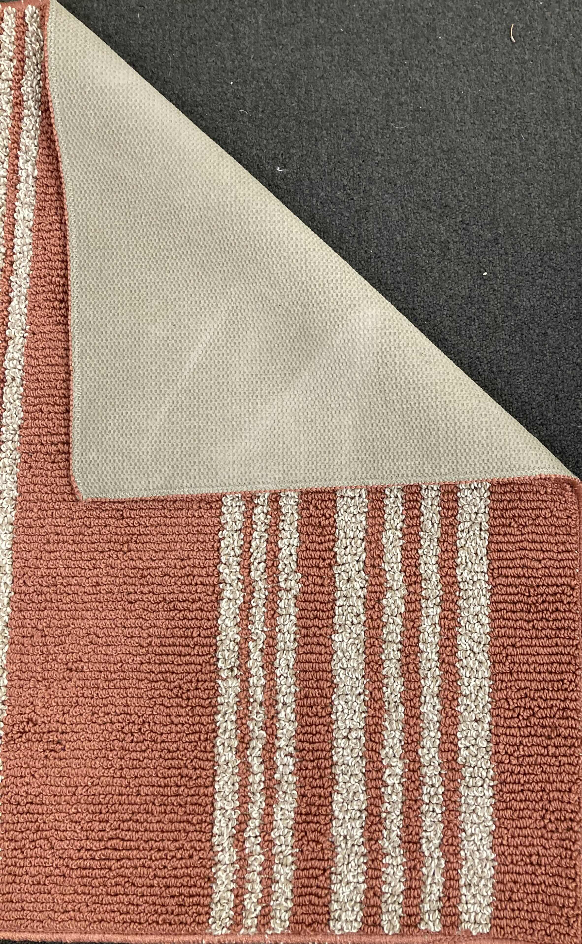 Photo 3 of MOHAWK BRUNO STRIPES DARK APRICOT AREA RUG 44” X 29”