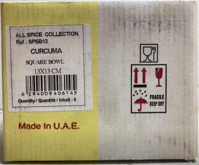Photo 1 of NEW RAK ALL SPICE COLLECTION CURCUMA WHITE PORCELAIN SQUARE BOWL SPSB13 6PACK 5.5" X 5.5" H4.5"