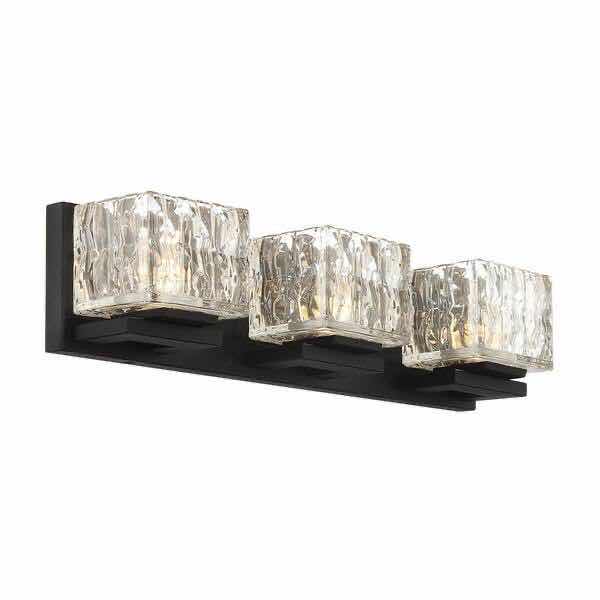 Photo 1 of HOME DECORATORS TULIANNE COAL FINISH LED 3 LIGHT VANITY FIXTURE LIGHT BAR MODEL 25843