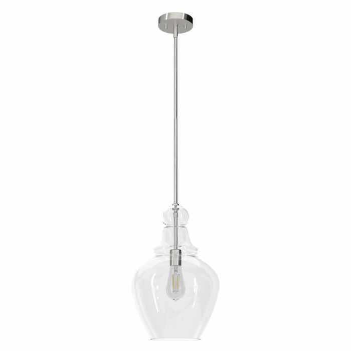 Photo 1 of HUNTER MAPLE PARK BRUSHED NICKEL FINISH PENDANT LIGHT 049694195678