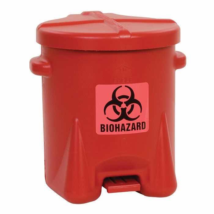 Photo 1 of BIOHAZARD POLY 6GAL WASTE CAN TRASH CAN MODEL 943BIO