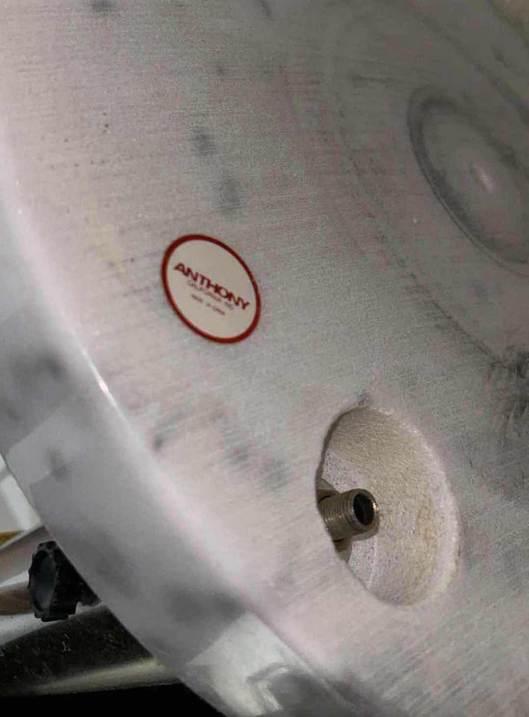 Photo 1 of ANTHONY CALIFORNIA MID-CENTURY MODERN CHROME/GOLD & MARBLE GUZZINI STYLE ARC FLOOR LAMP W 15” MARBLE BASE (42” X H83”)