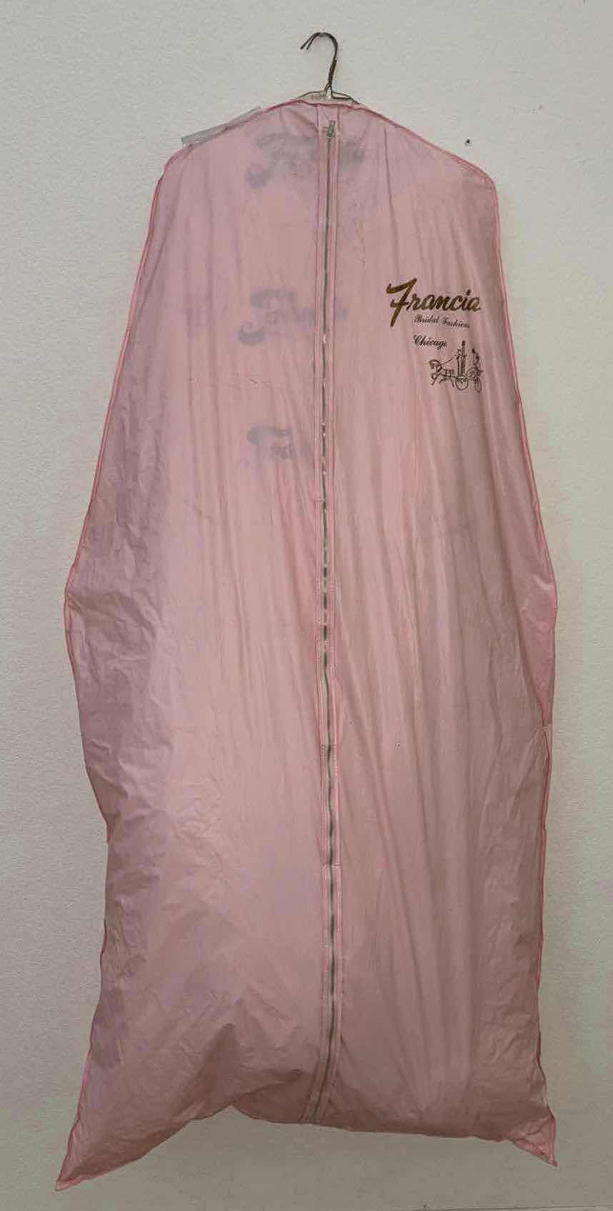 Photo 1 of VINTAGE (1975) CUSTOM WEDDING DRESS, SLIP, VEIL & WARDROBE BAG