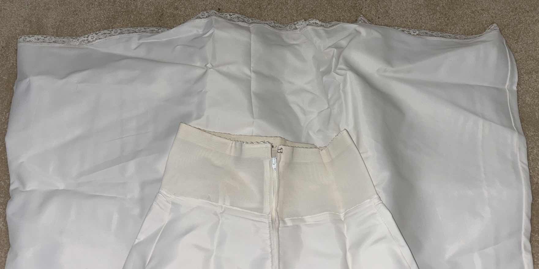 Photo 1 of VINTAGE (1975) CUSTOM WEDDING DRESS, SLIP, VEIL & WARDROBE BAG