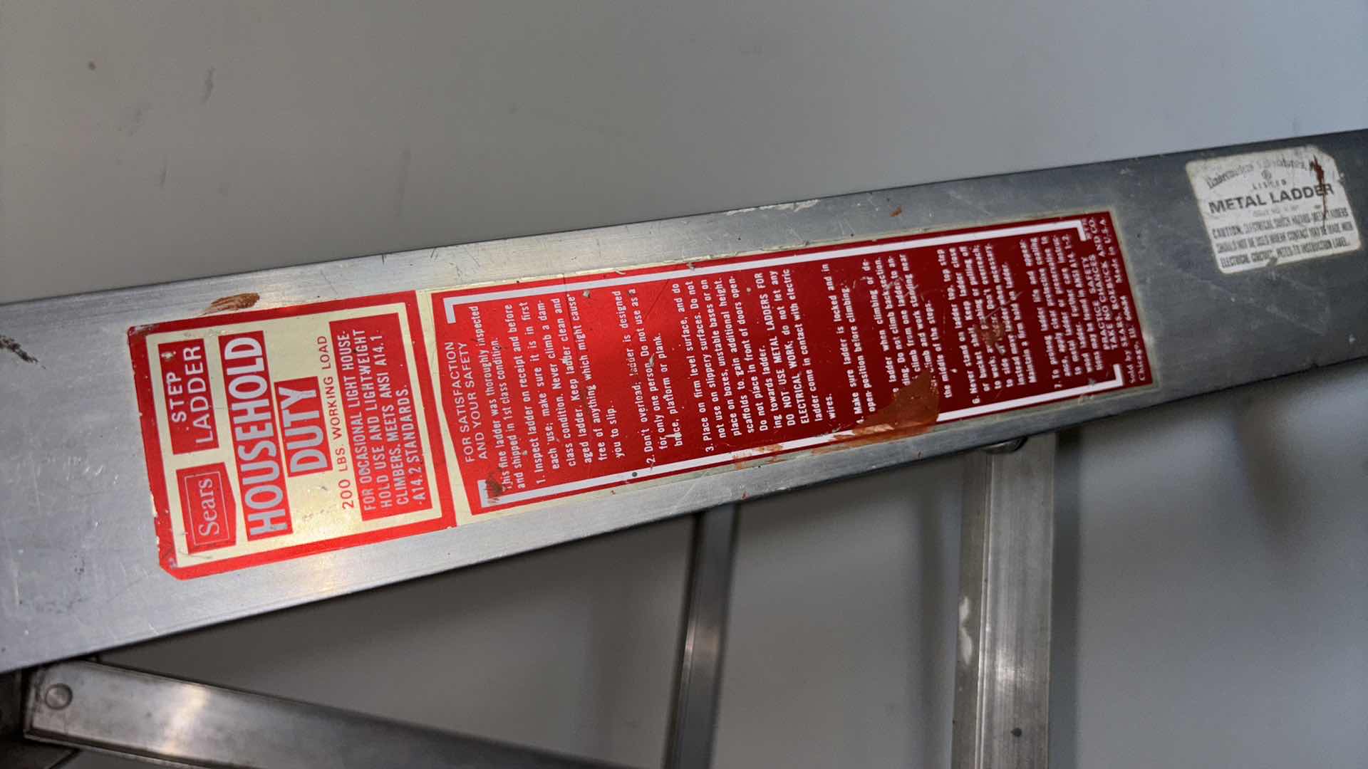 Photo 1 of SEARS HOUSEHOLD DUTY ALUMINUM STEP LADDER (200 LB CAPACITY) 57”