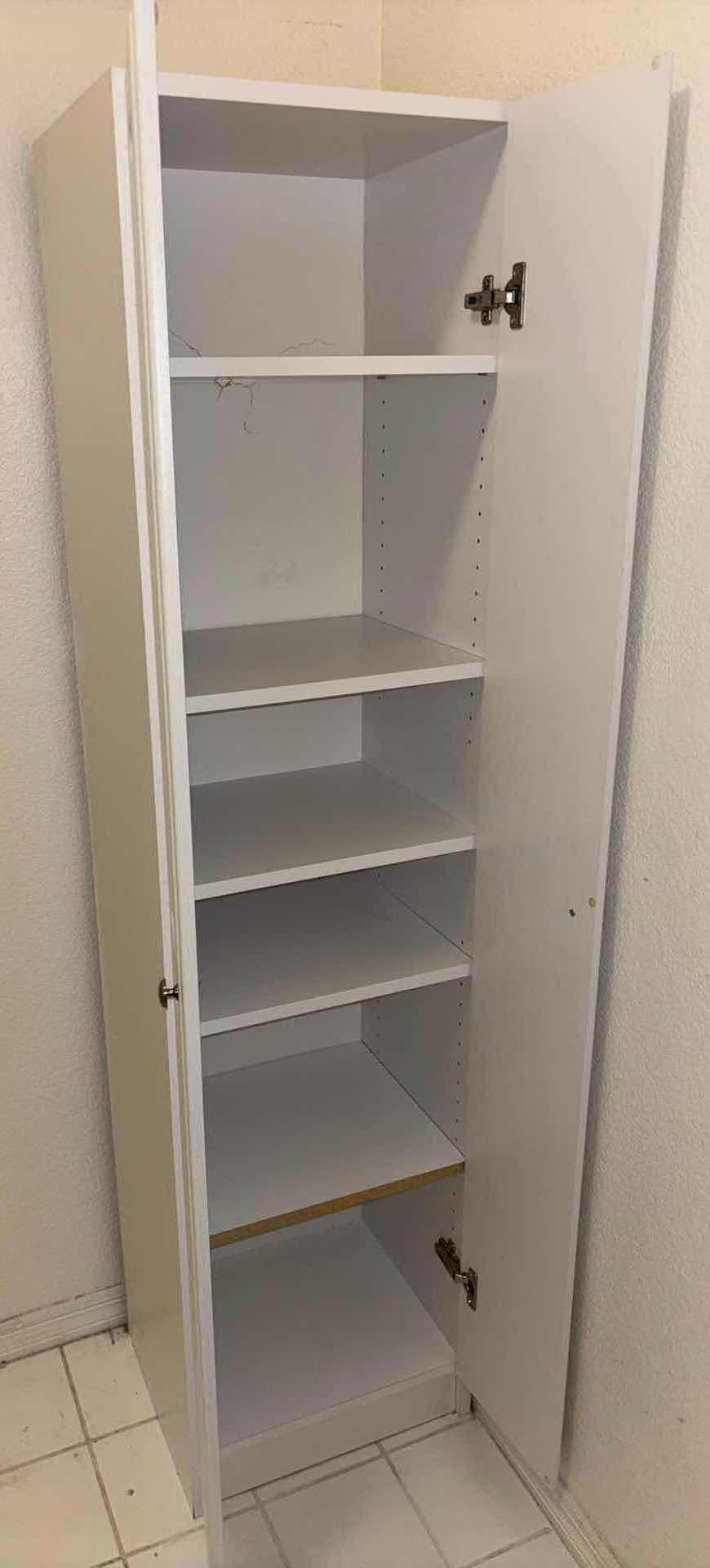 Photo 1 of 6-SHELF STORAGE CABINET 15.5” X 18” H71.75” (WHITE)