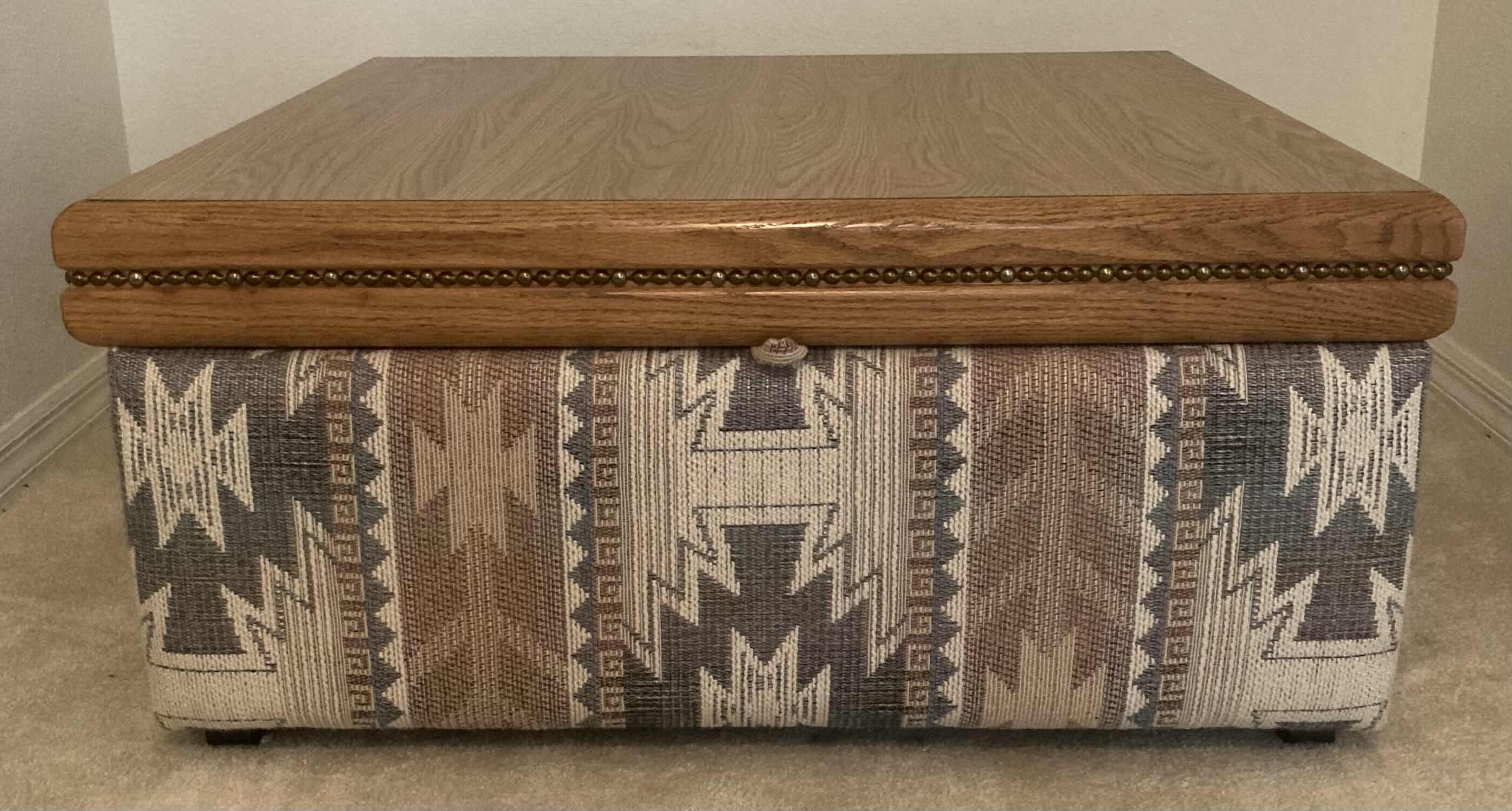 Photo 1 of DOUGLAS FURNITURE SOUTH WESTERN COFFEE TABLE OTTOMAN W DRAWER 37” X 37” H17”