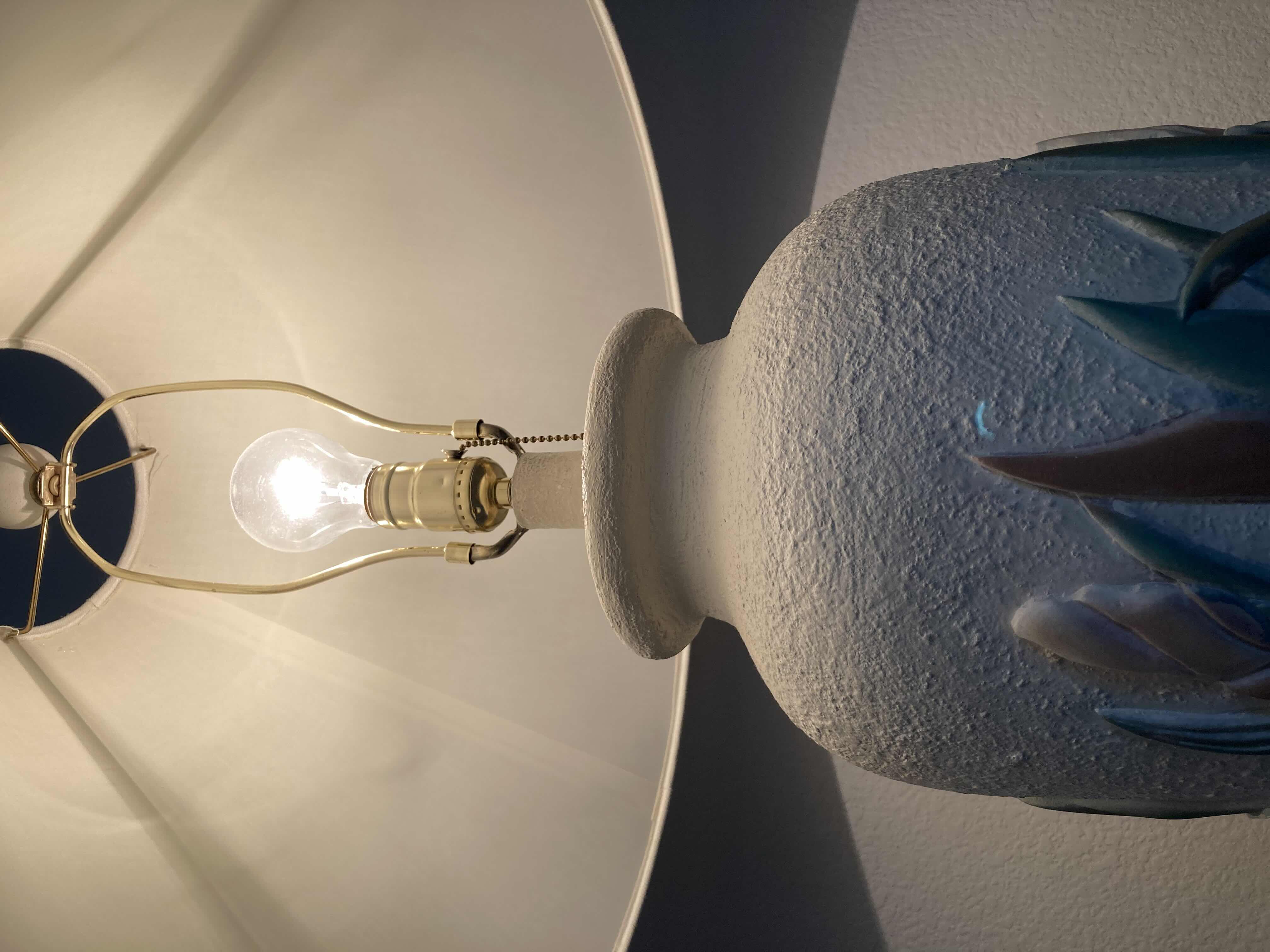 Photo 1 of ANTHONY 3D IRIS FLOWER CERAMIC TABLE LAMP H32.5”