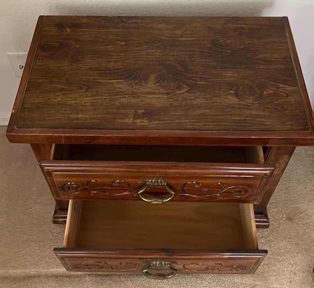 Photo 1 of LEA FURNITURE DARK WOOD FINISH NIGHTSTAND 27” X 16” H22.5”