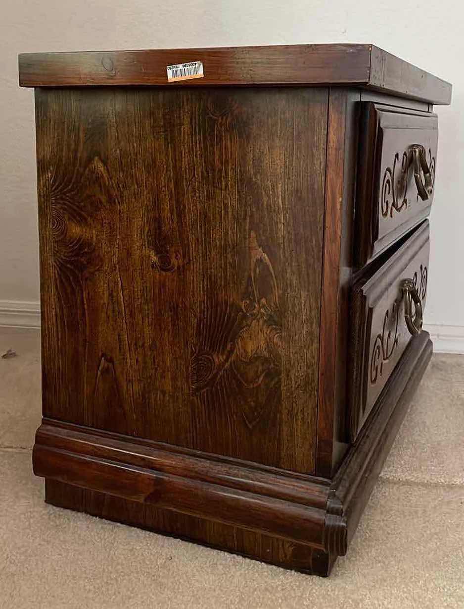 Photo 1 of LEA FURNITURE DARK WOOD FINISH NIGHTSTAND 27” X 16” H22.5”