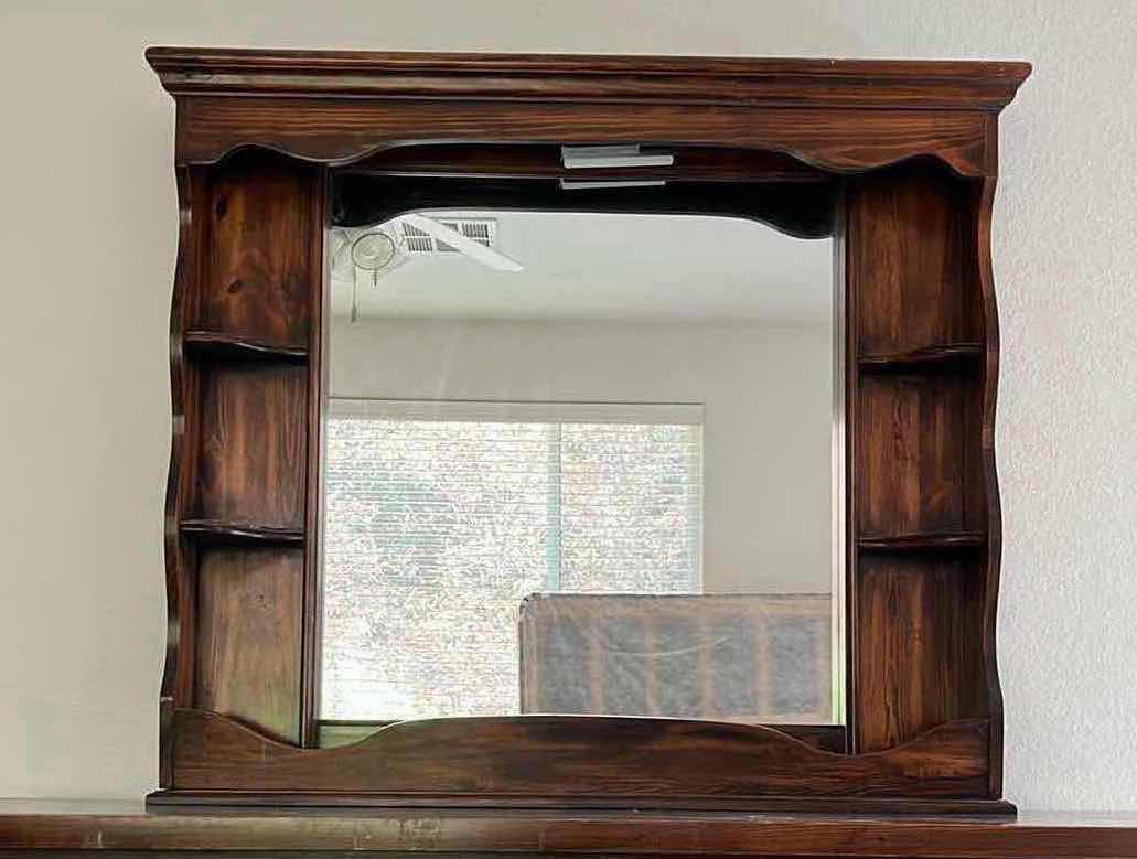 Photo 1 of LEA FURNITURE DARK WOOD FINISH 5 DRAWER VANITY DRESSER 64” X 18” H70.5”