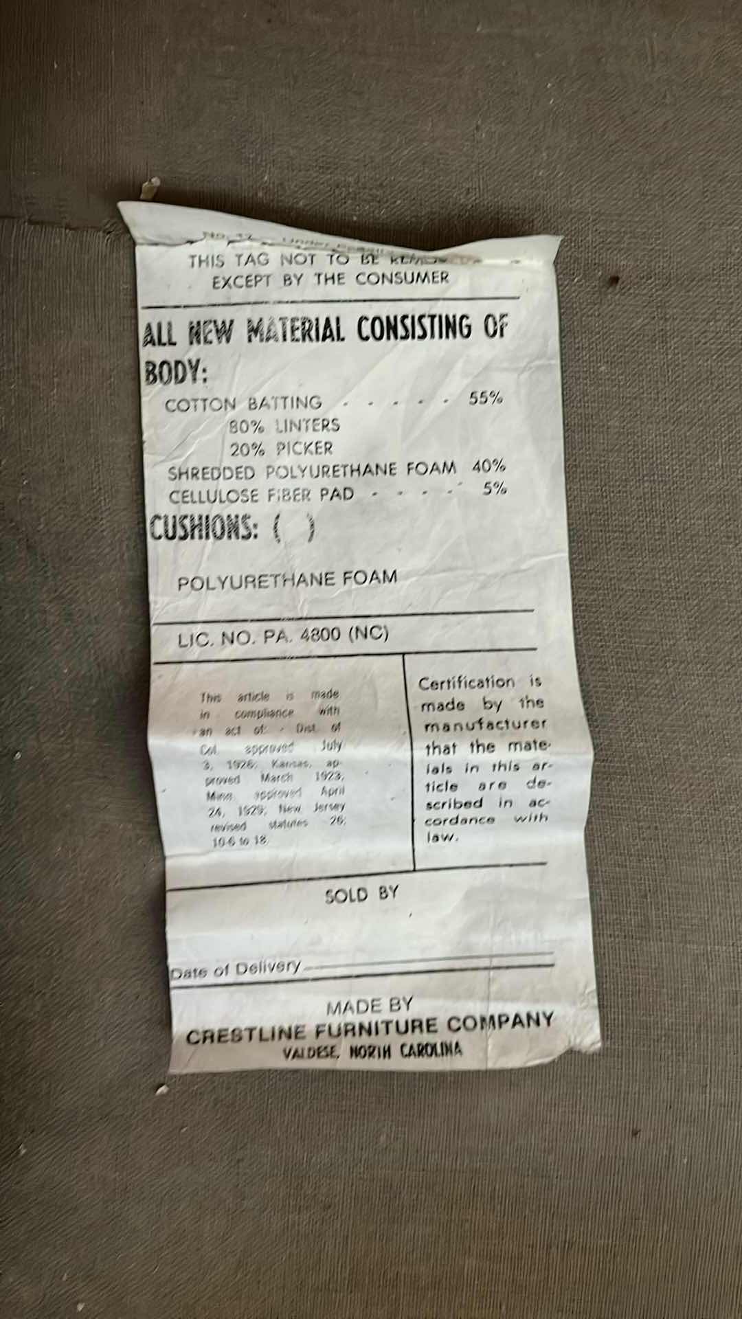 Photo 1 of CRESTLINE FURNITURE PLAID UPHOLSTERY WOOD FRAME LOVESEAT 53.5” X 36” H36”