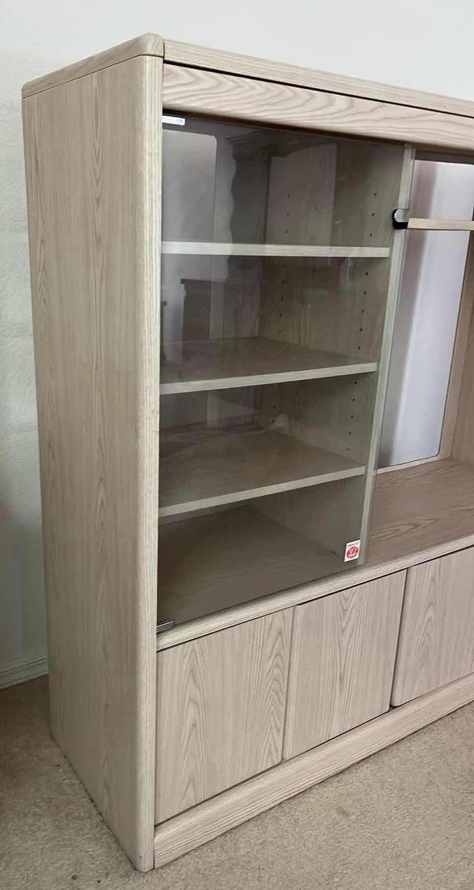 Photo 1 of WHITE WASHED OAK WOOD FINISH ENTERTAINMENT CENTER 49” X 16” H48.5”