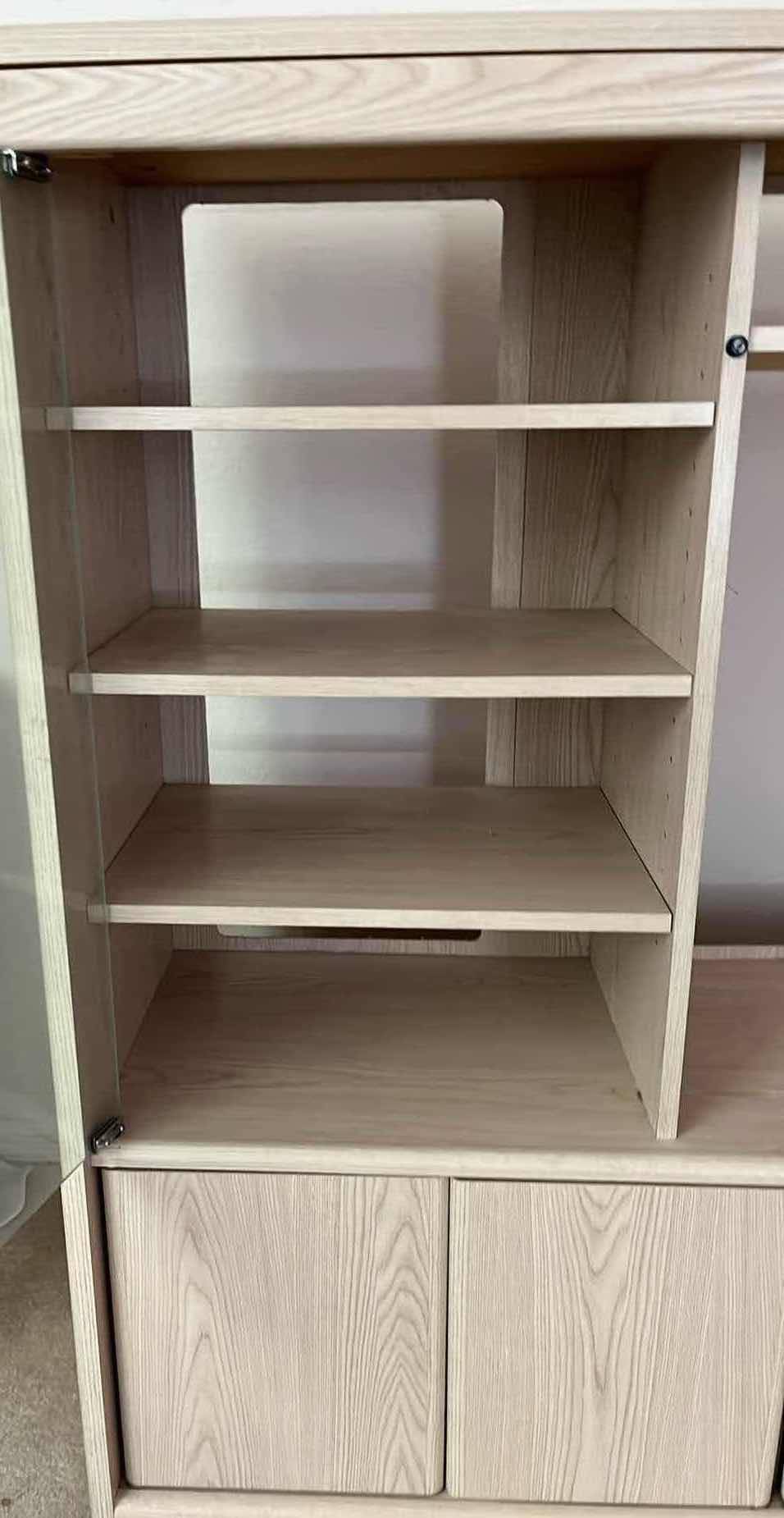 Photo 1 of WHITE WASHED OAK WOOD FINISH ENTERTAINMENT CENTER 49” X 16” H48.5”