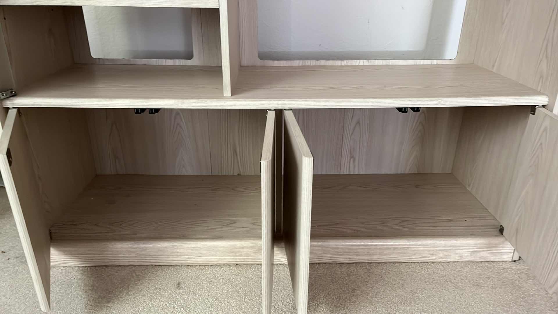 Photo 1 of WHITE WASHED OAK WOOD FINISH ENTERTAINMENT CENTER 49” X 16” H48.5”