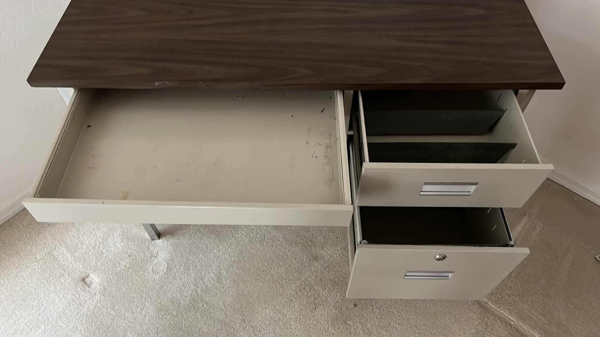 Photo 1 of VINTAGE OFFICE COMPUTER 3 DRAWER DESK  42” X 20” H29”
